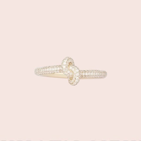 Made to Order | April First 14k Gold Knot Ring Pavé