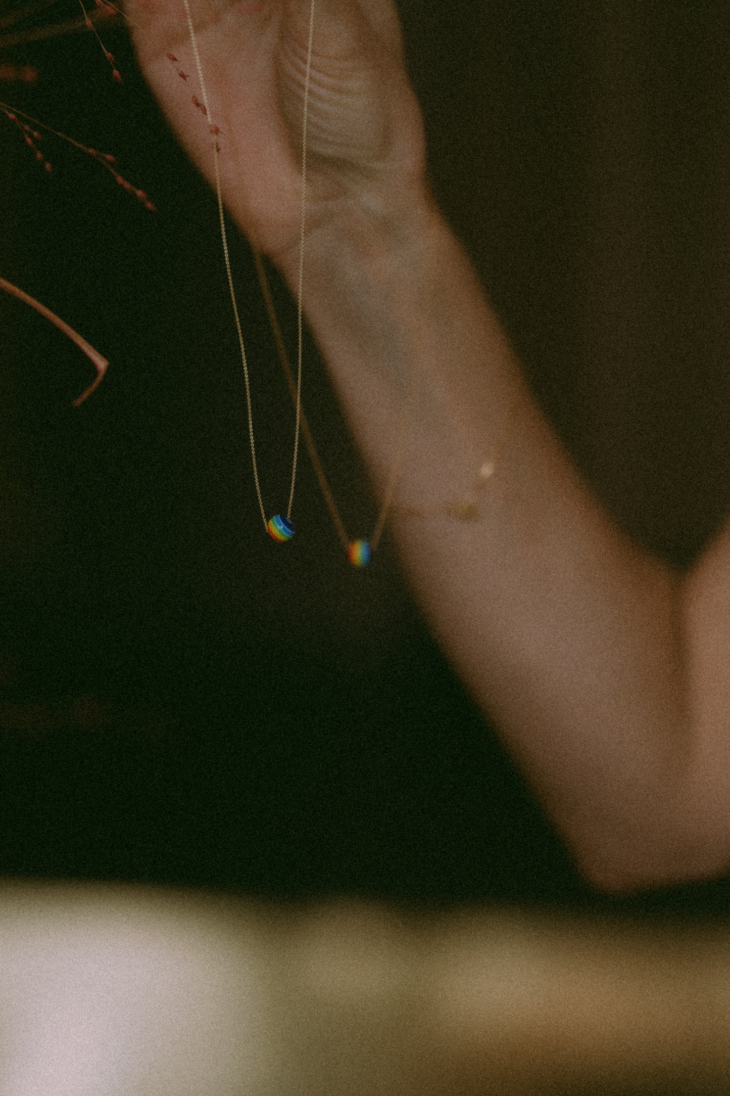 April First 14k Gold Rainbow Necklace Mini