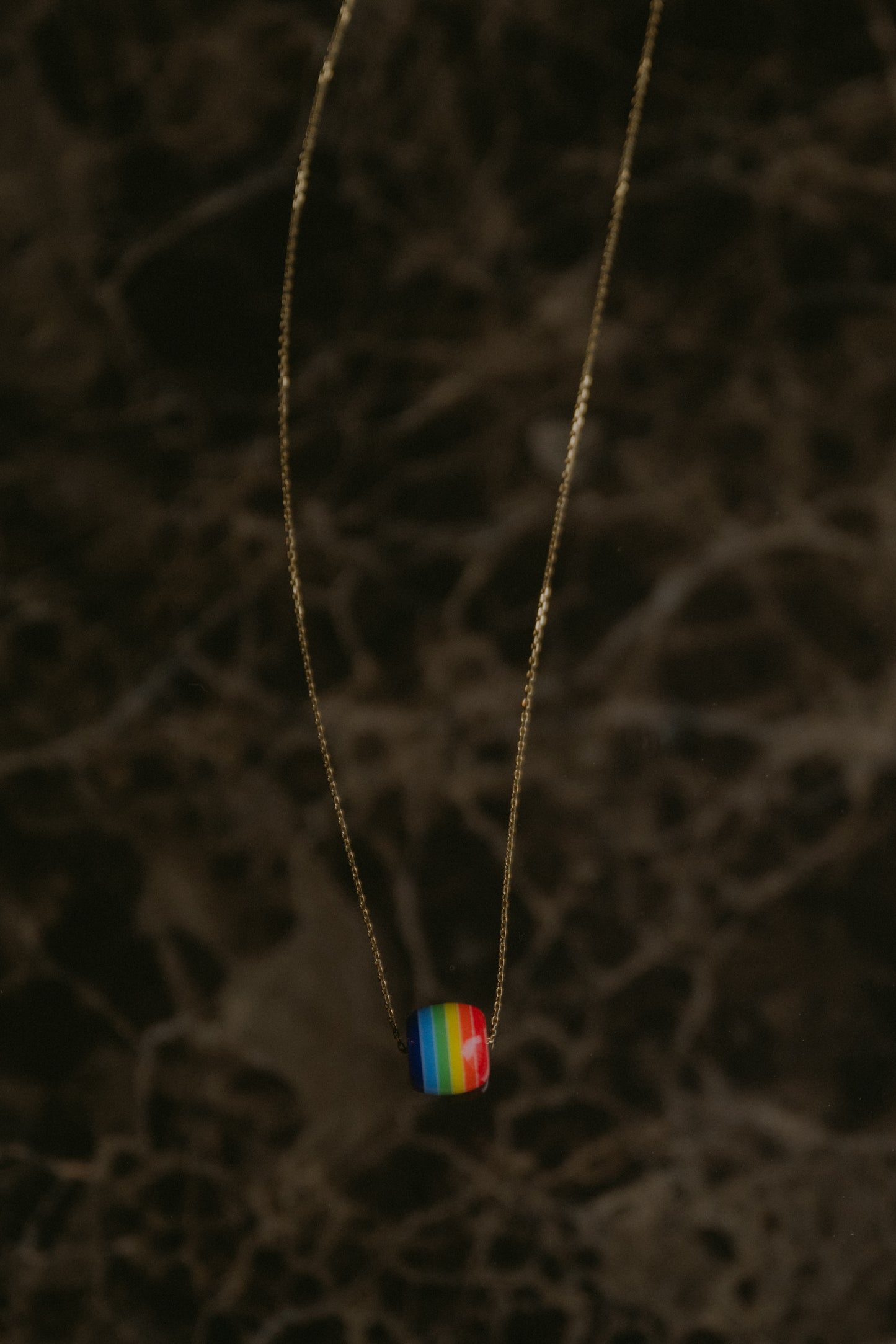 April First 14k Gold Rainbow Necklace Big