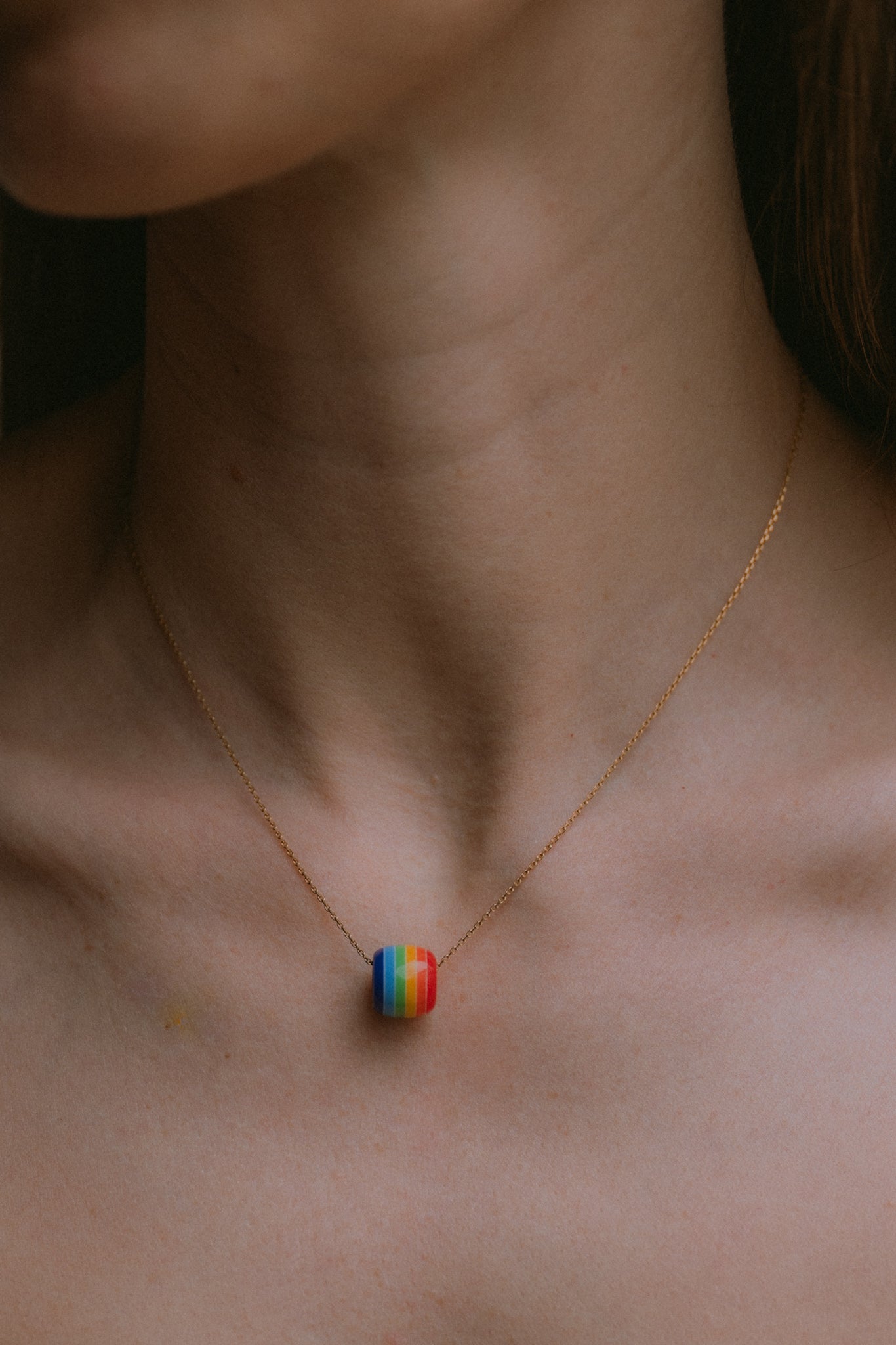 April First 14k Gold Rainbow Necklace Big