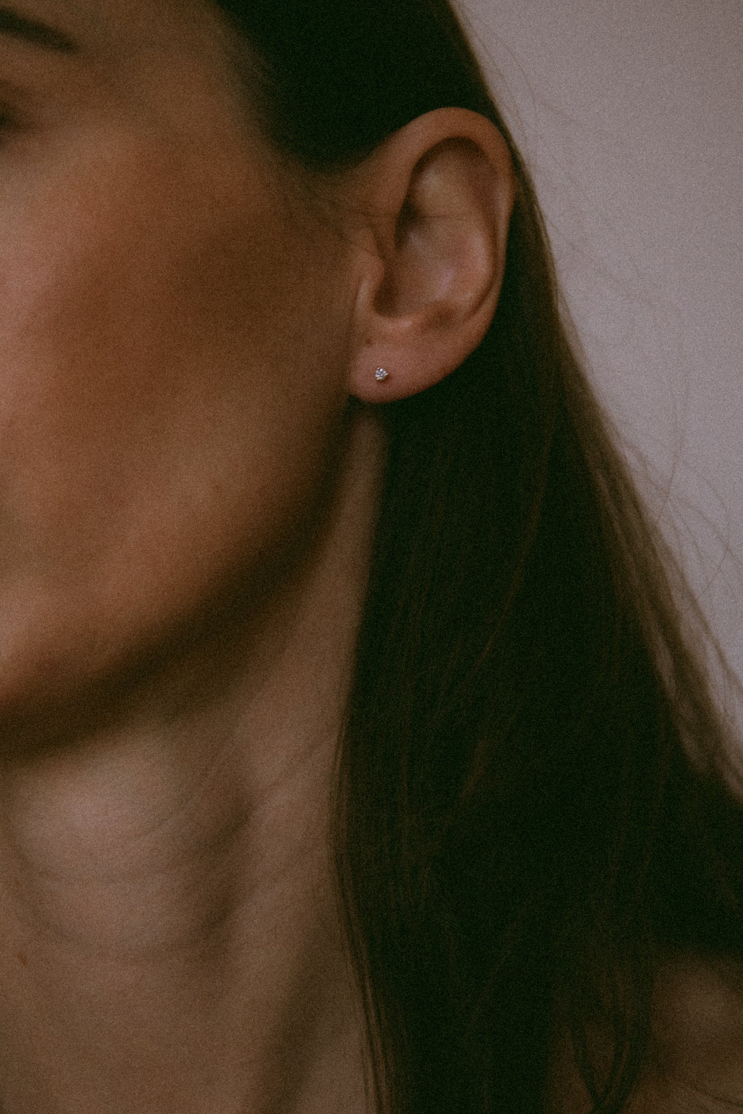 April First 14k Gold Diamond Baguette Stud