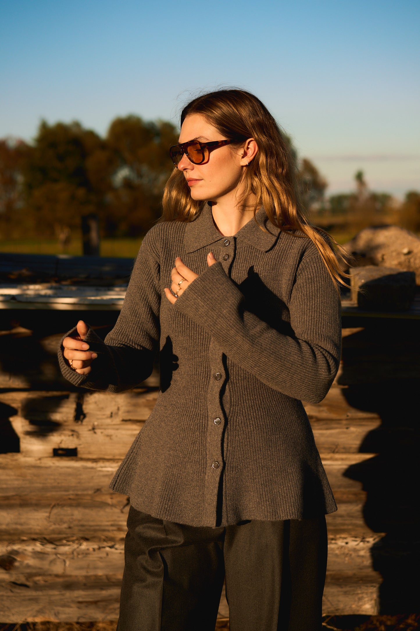 Waisted Cardigan Grey