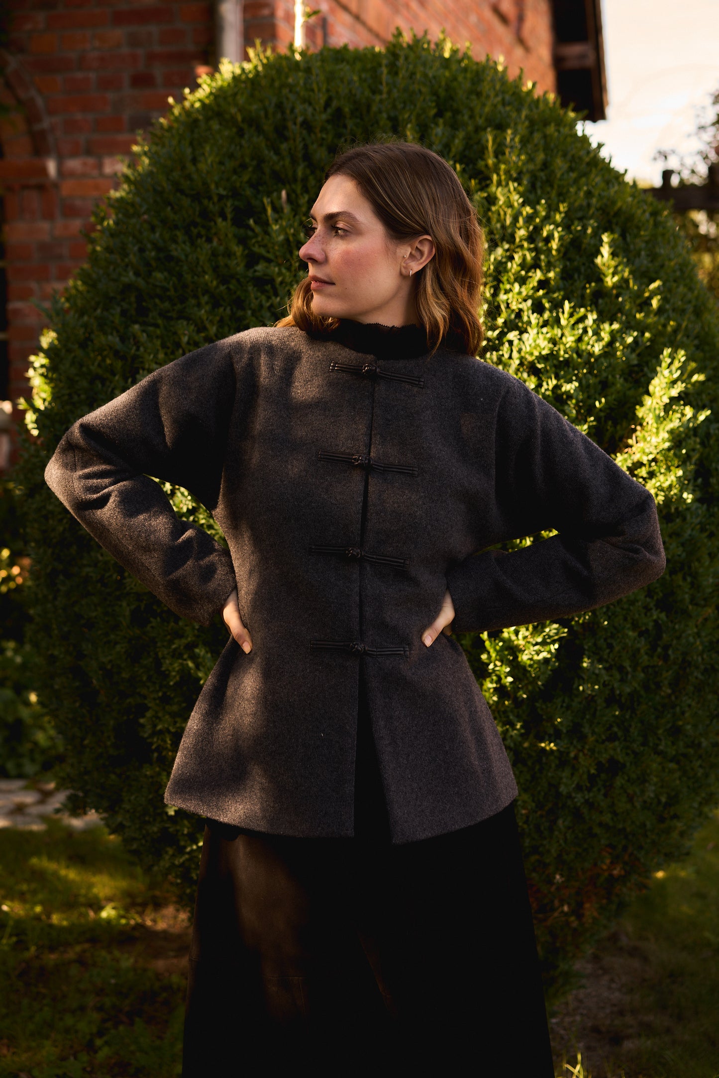 Mandarin Cardigan Grey