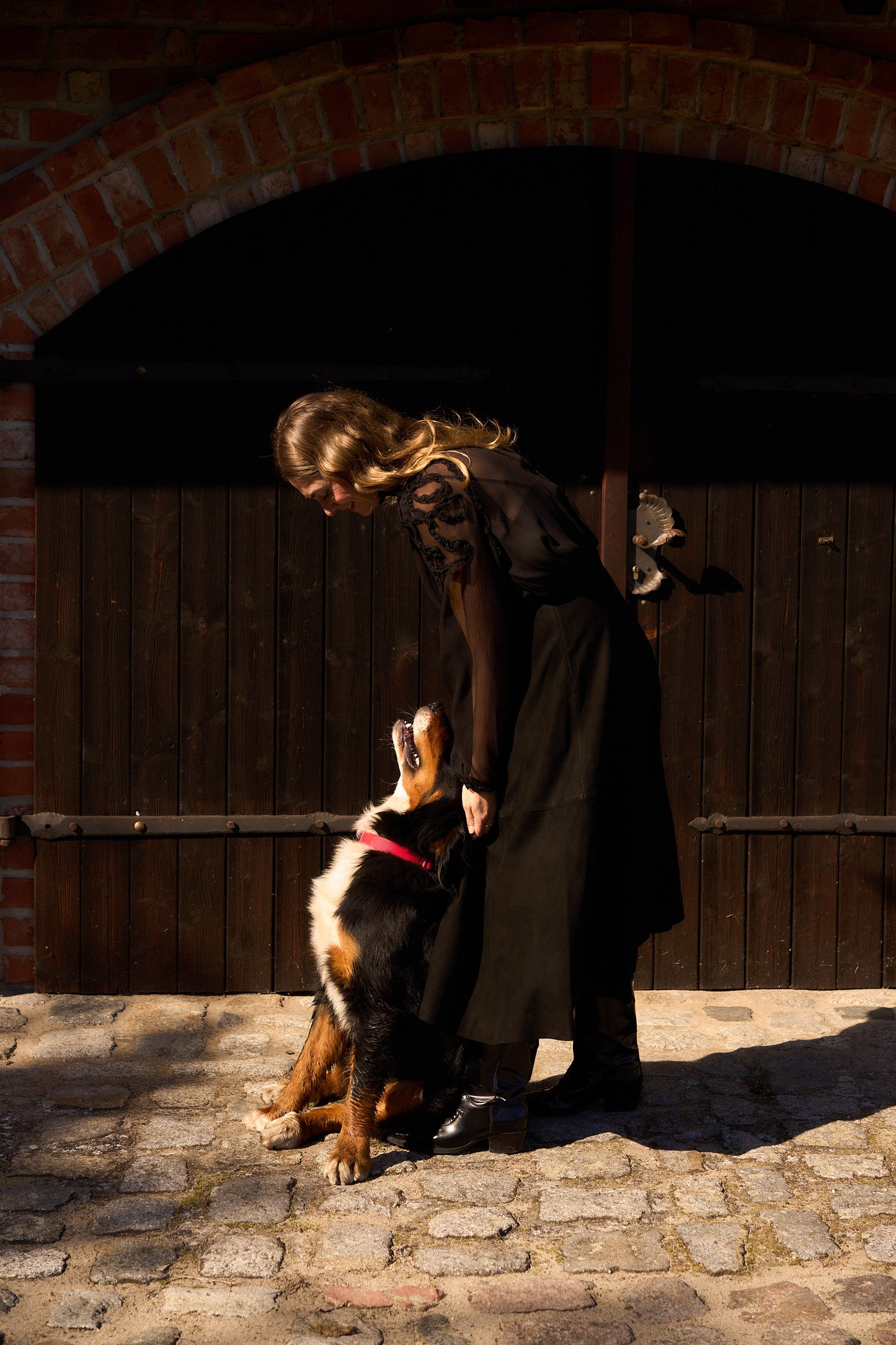 A-Line Suede Skirt Black
