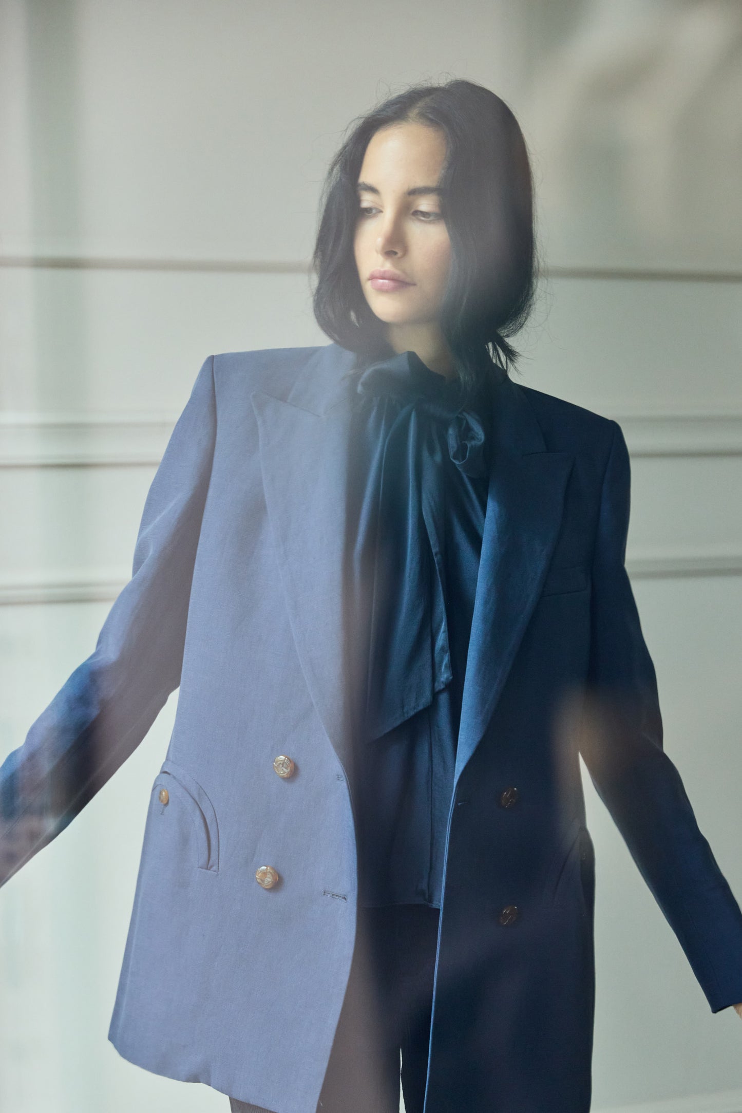 Silk Bow Top Blue