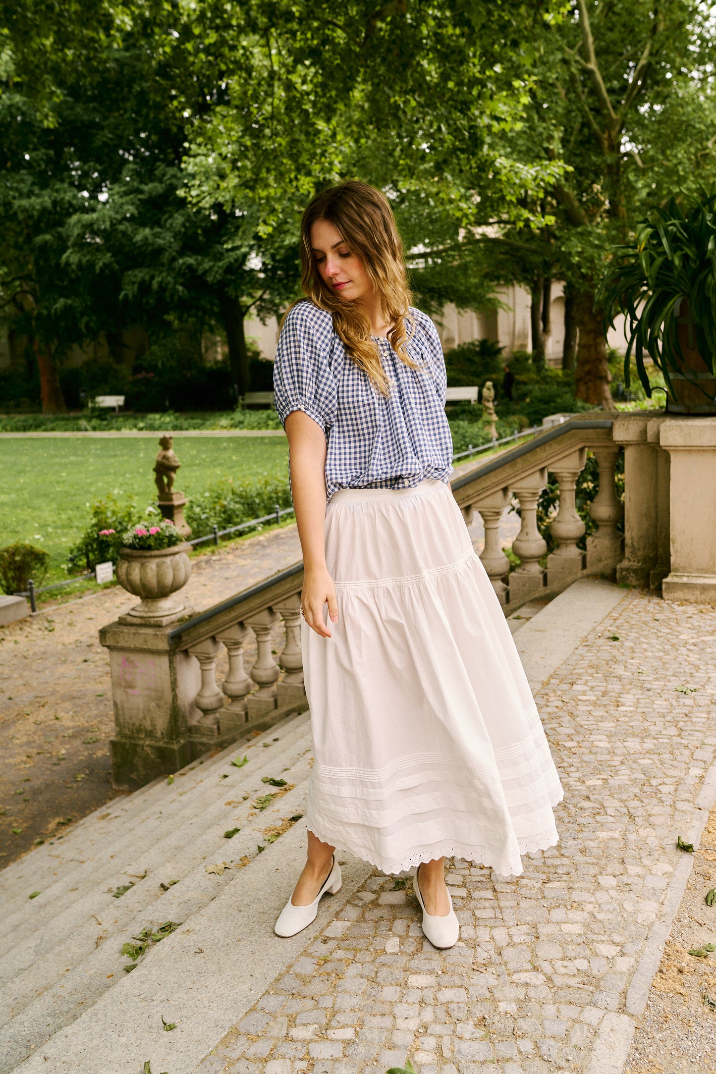 Doen June Top Blue Gingham