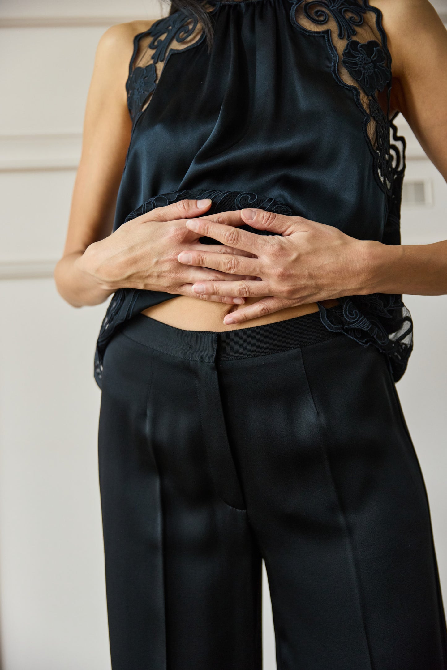 Satin Pants Black