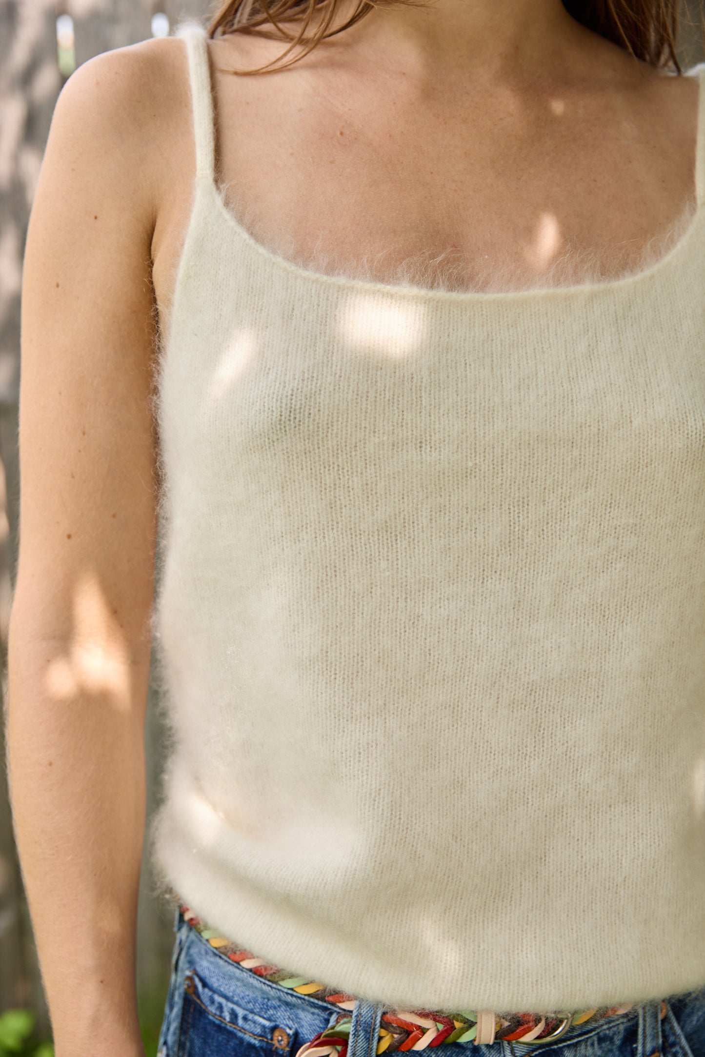 Brushed Cashmere Camisole Feather White