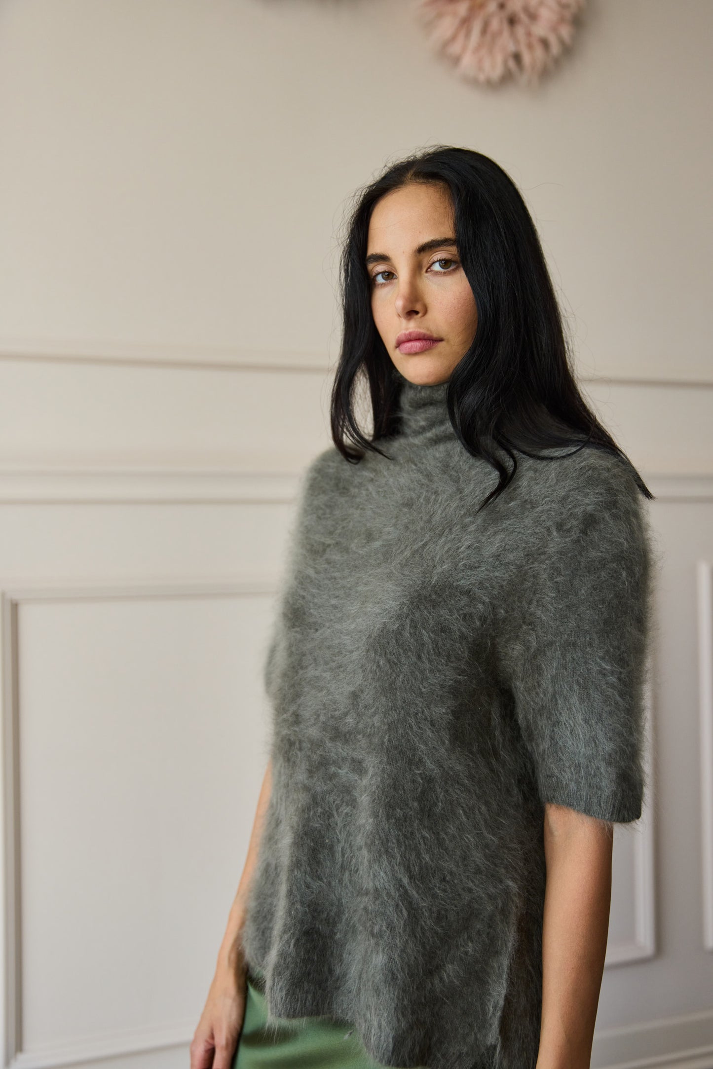 Brushed Cashmere Shirt Olive