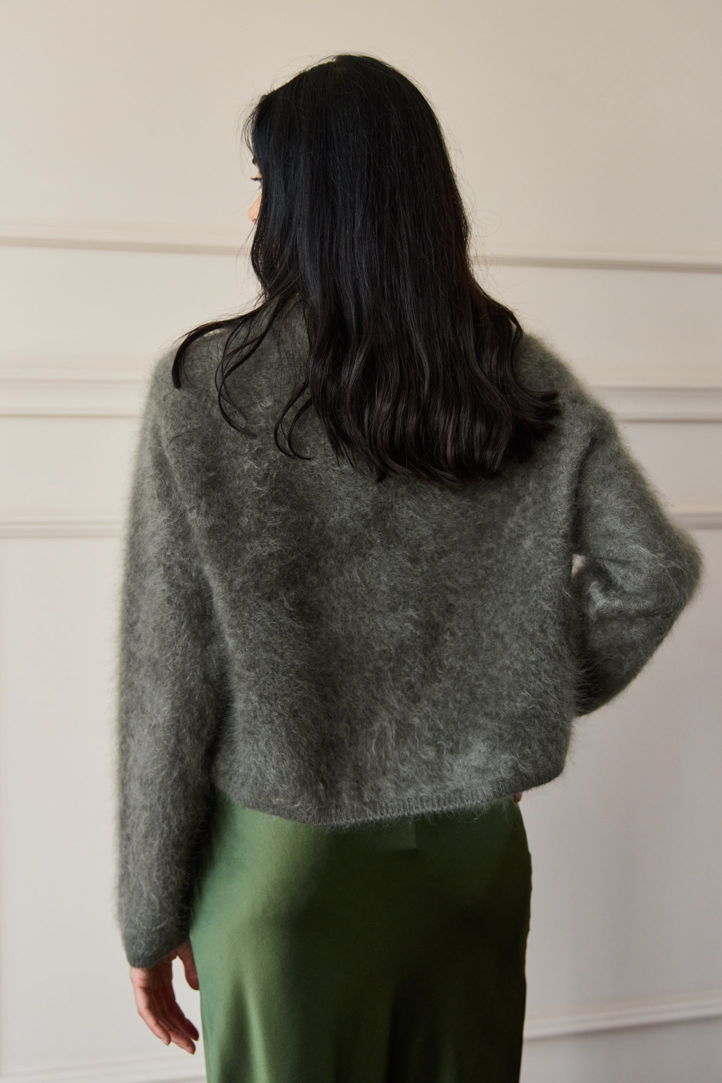 Brushed Cashmere Knit Olive