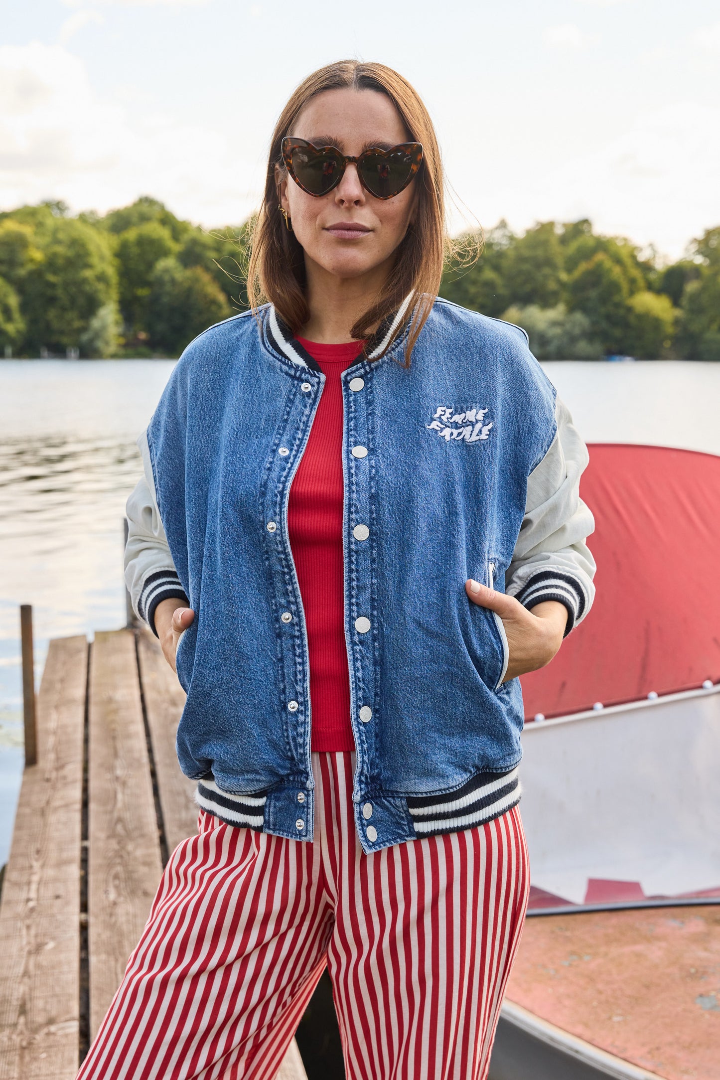 Denim Varsity Jacket