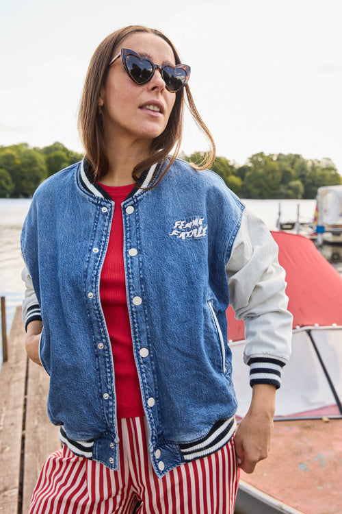 Denim Varsity Jacket