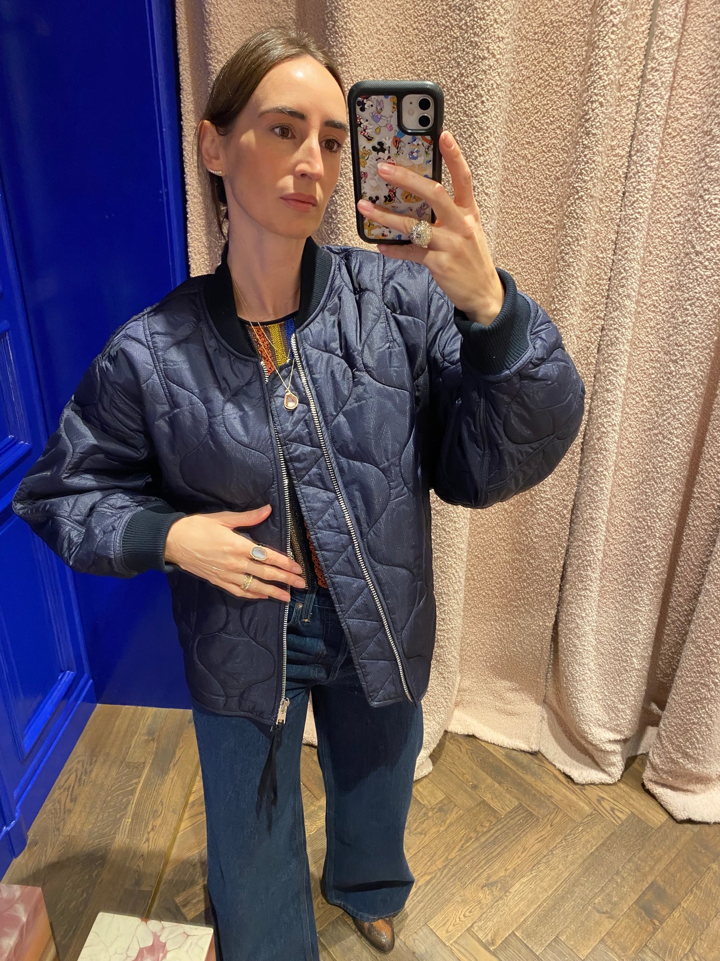 Isla Quilted Jacket Navy
