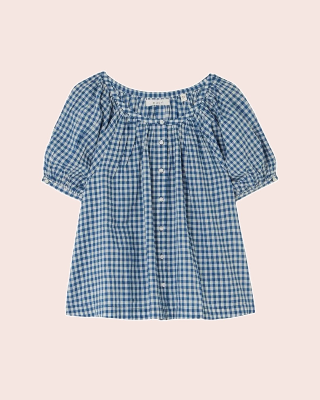 Doen June Top Blue Gingham