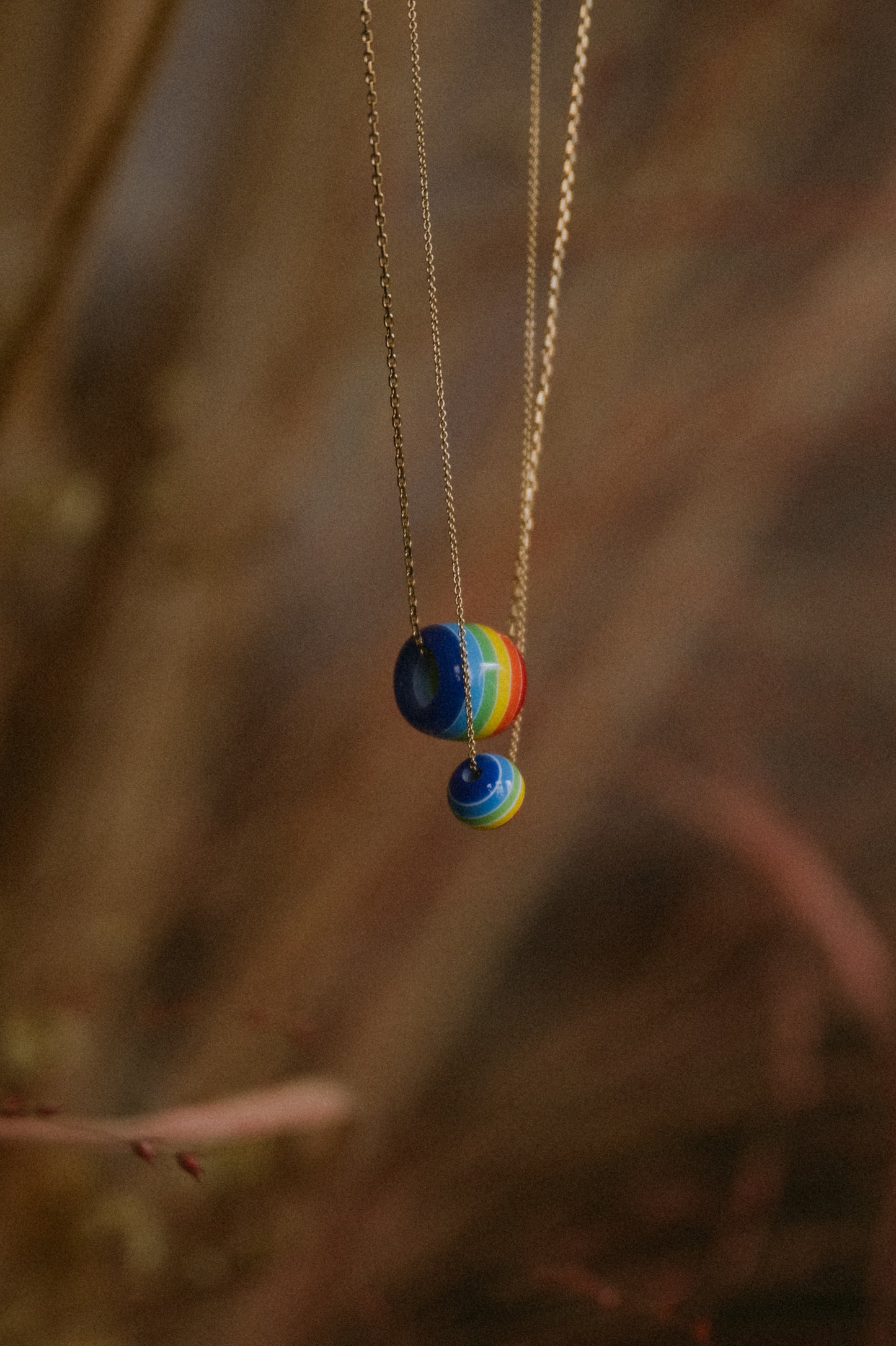 April First 14k Gold Rainbow Necklace Big