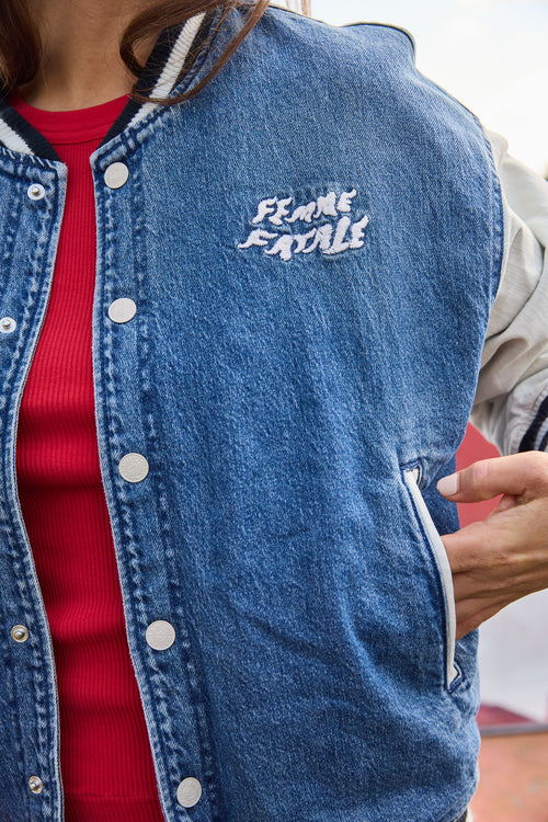 Denim Varsity Jacket