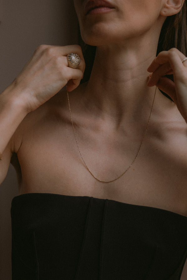 14k Gold Diamond Cut Ball Chain