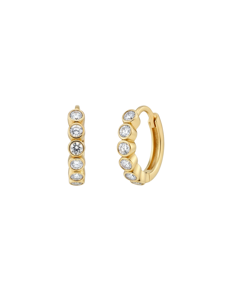 
                  
                    14k Gold Bezel Ombré Diamond Huggies
                  
                