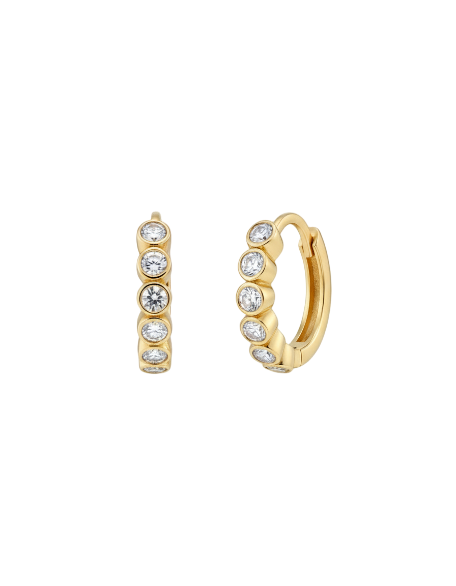 
                  
                    14k Gold Bezel Ombré Diamond Huggies
                  
                