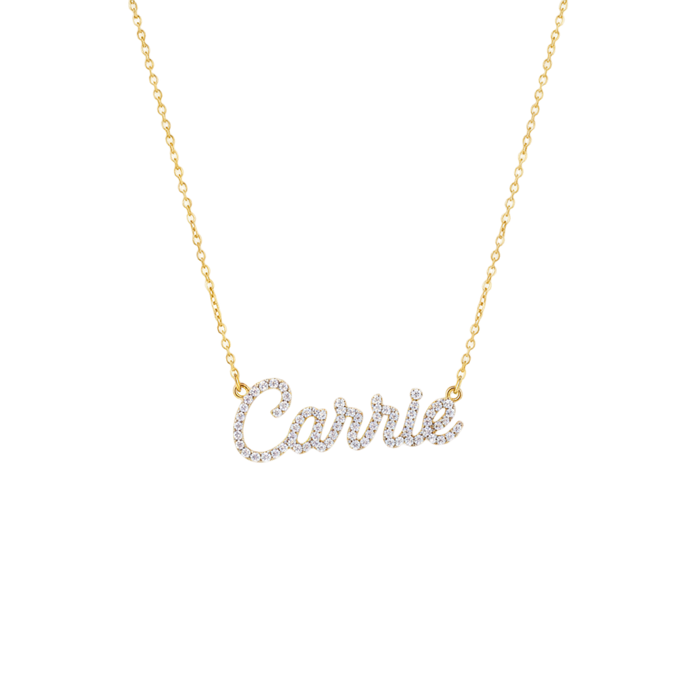 
                  
                    14k Gold 'Carrie' Diamond Name Necklace
                  
                