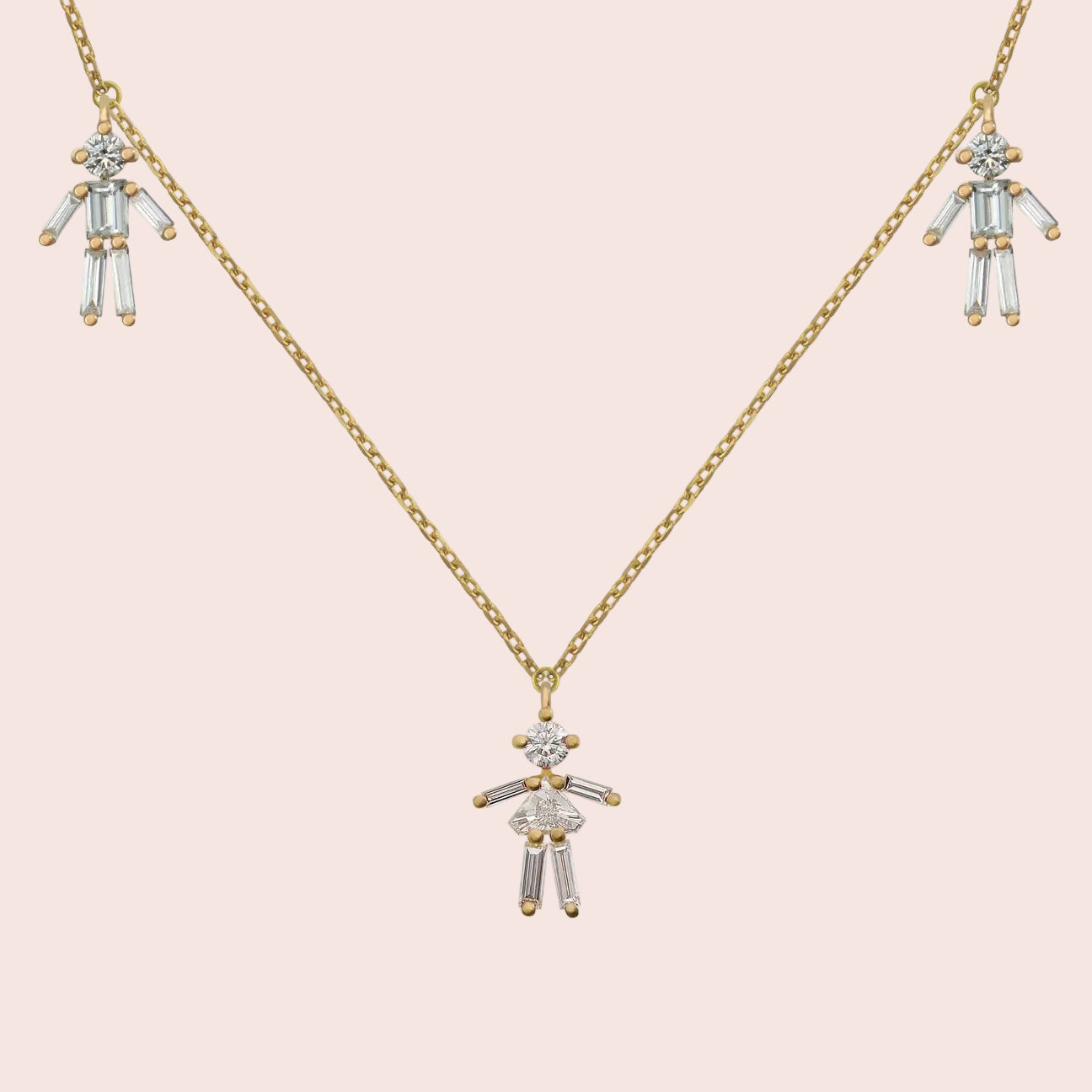 
                  
                    18k Gold 3 Little Ones Diamond Necklace
                  
                