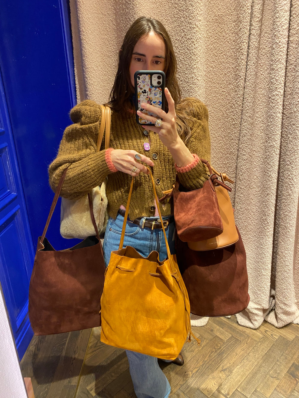 Drawstring Cabas Bag Cognac