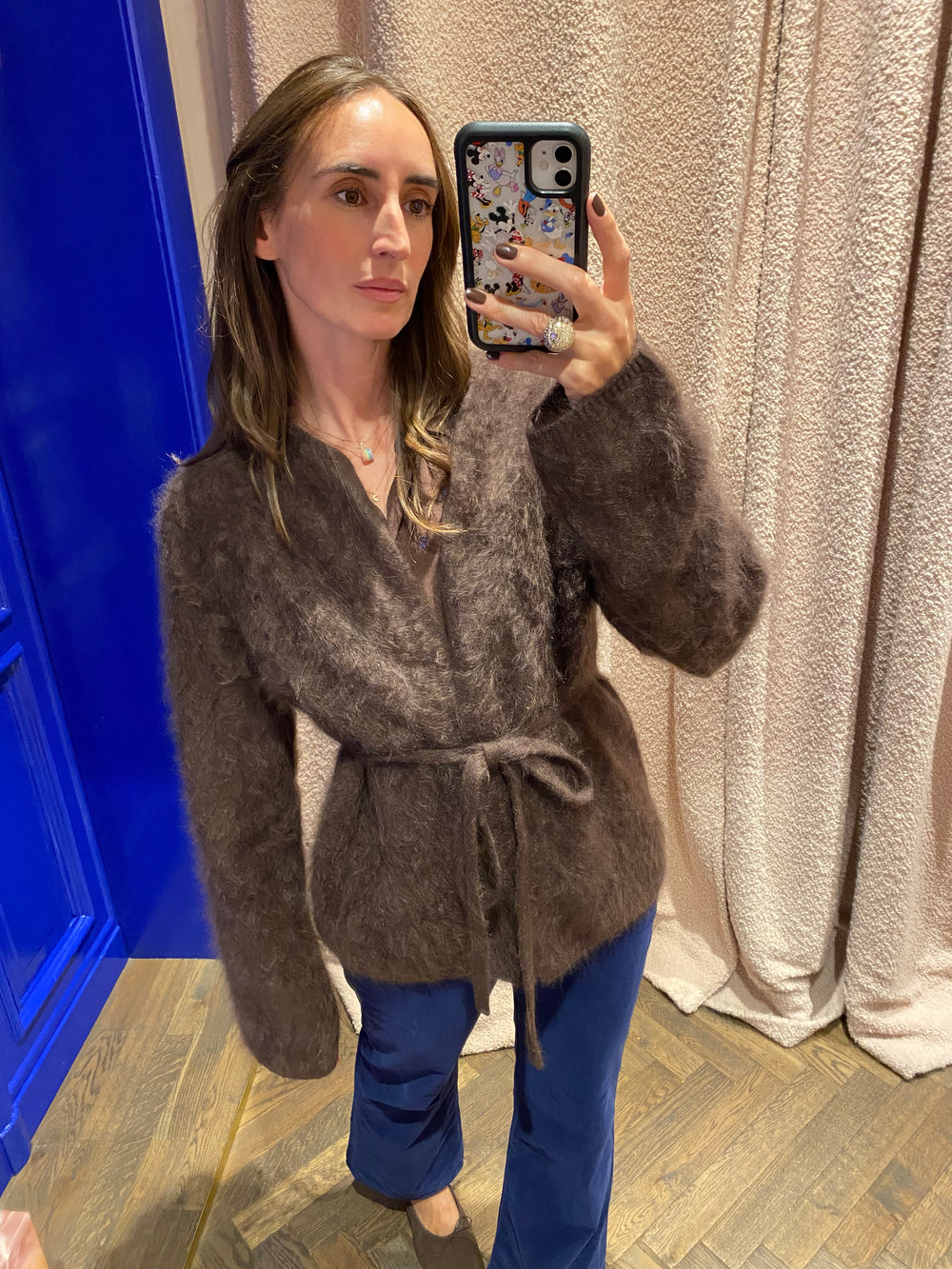 Brushed Cashmere Cardigan Brown