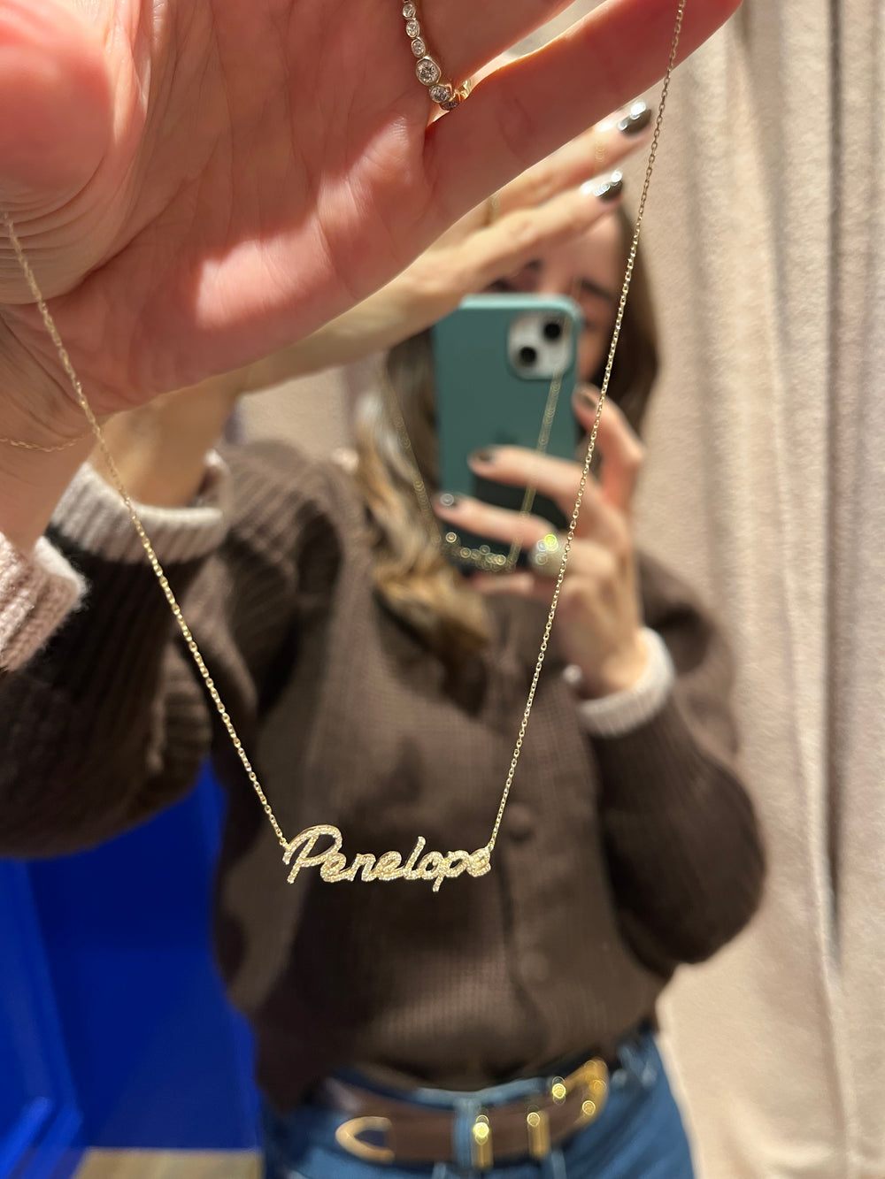 14k Gold 'Carrie' Diamond Name Necklace