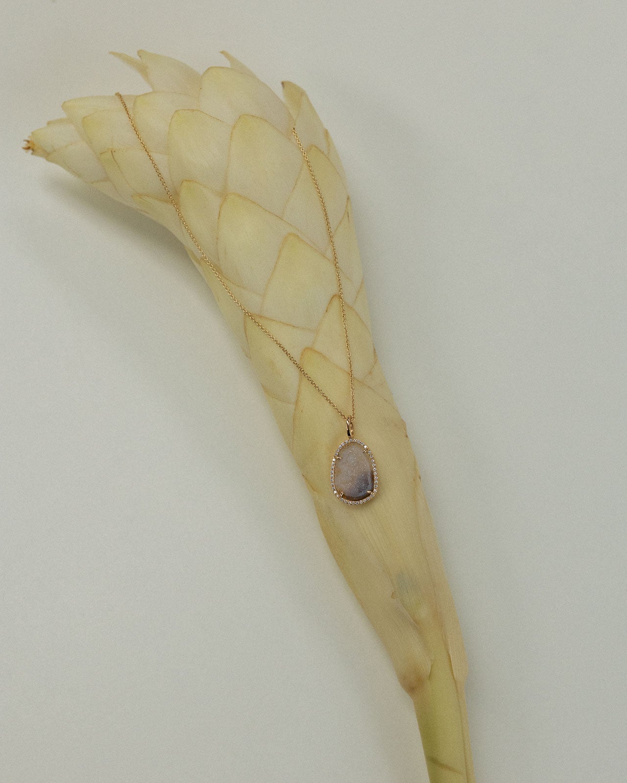 
                  
                    Made to Order | 18k Gold Louise Agate Diamond Pendant
                  
                