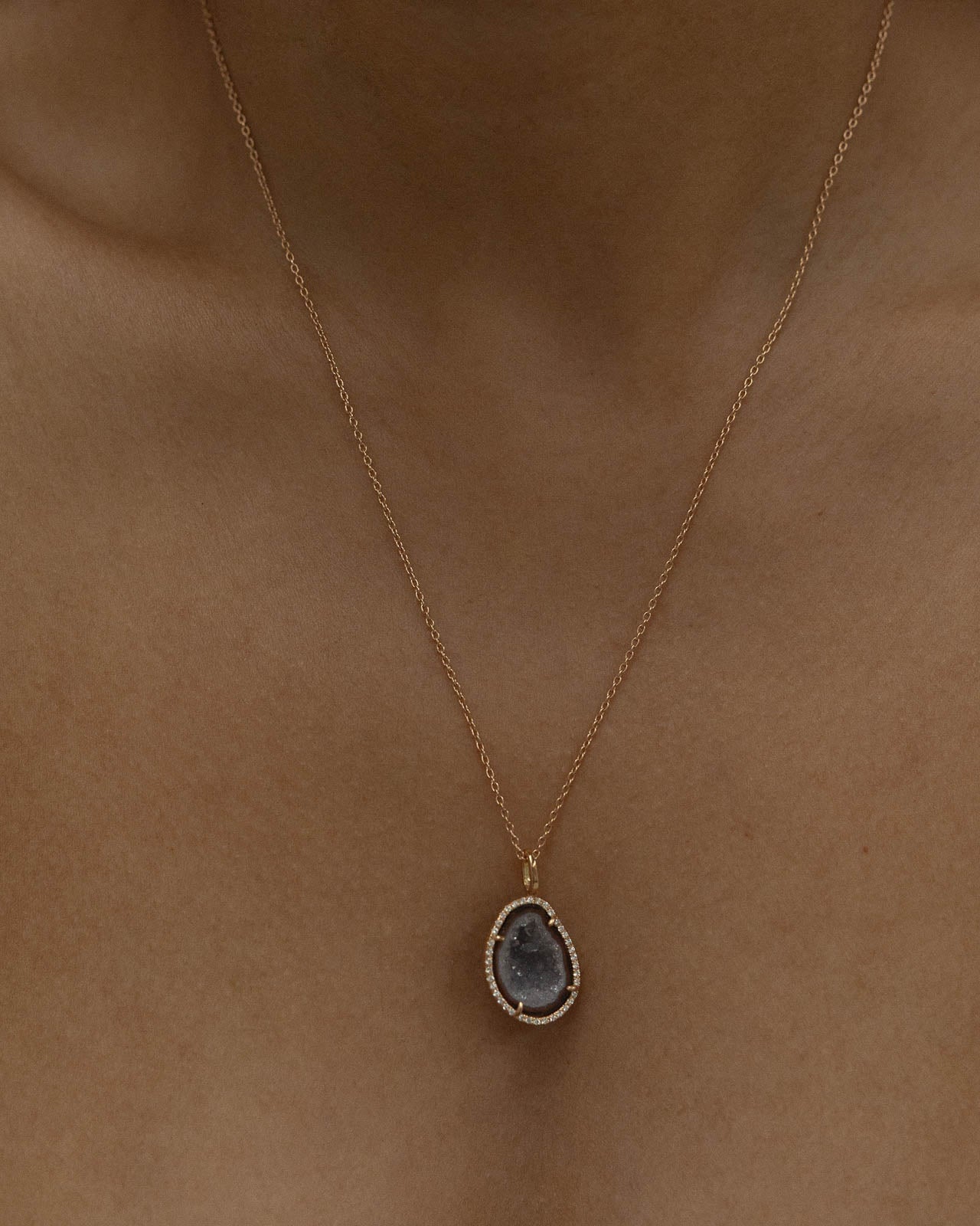 
                  
                    Made to Order | 18k Gold Louise Agate Diamond Pendant
                  
                