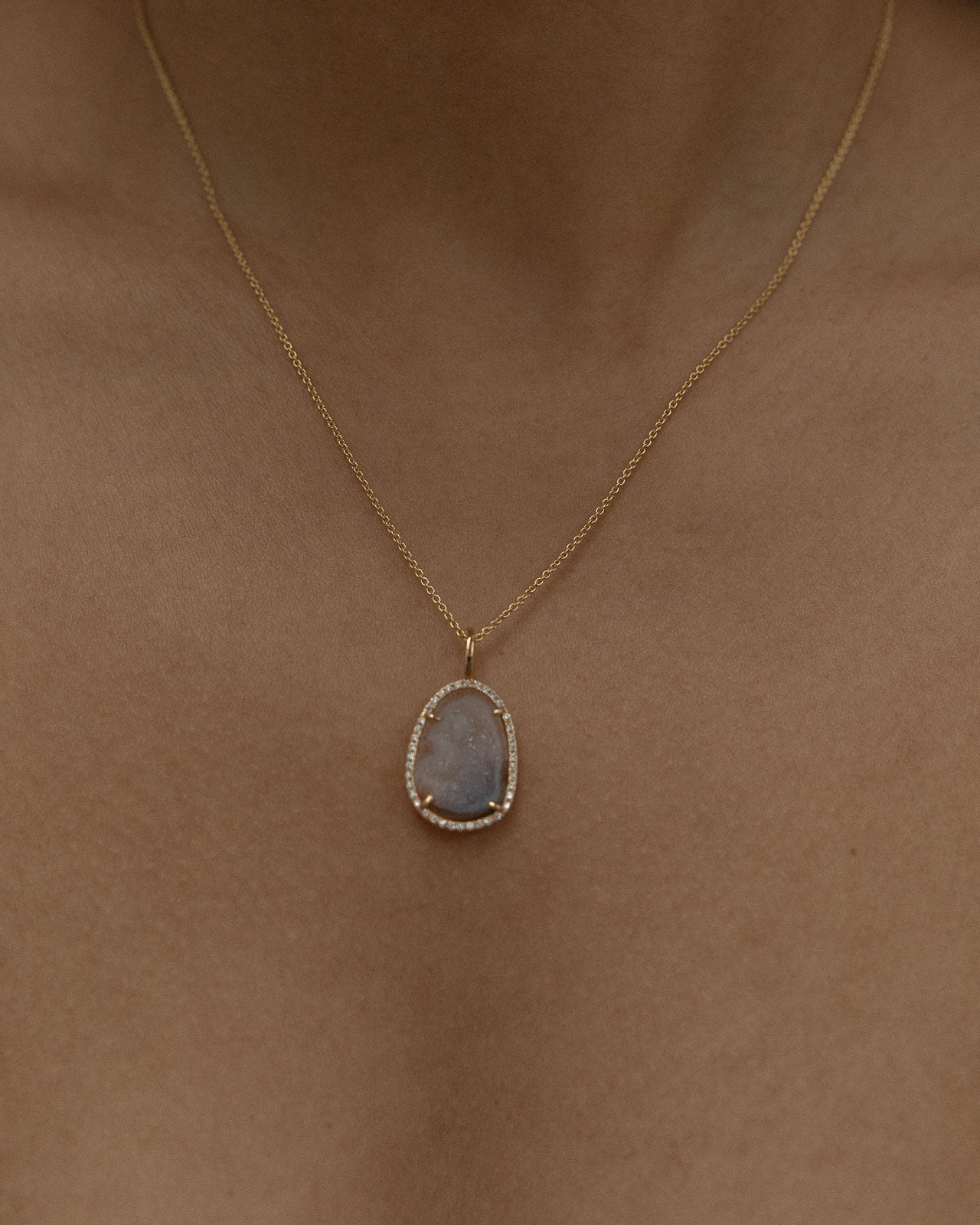 
                  
                    Made to Order | 18k Gold Louise Agate Diamond Pendant
                  
                