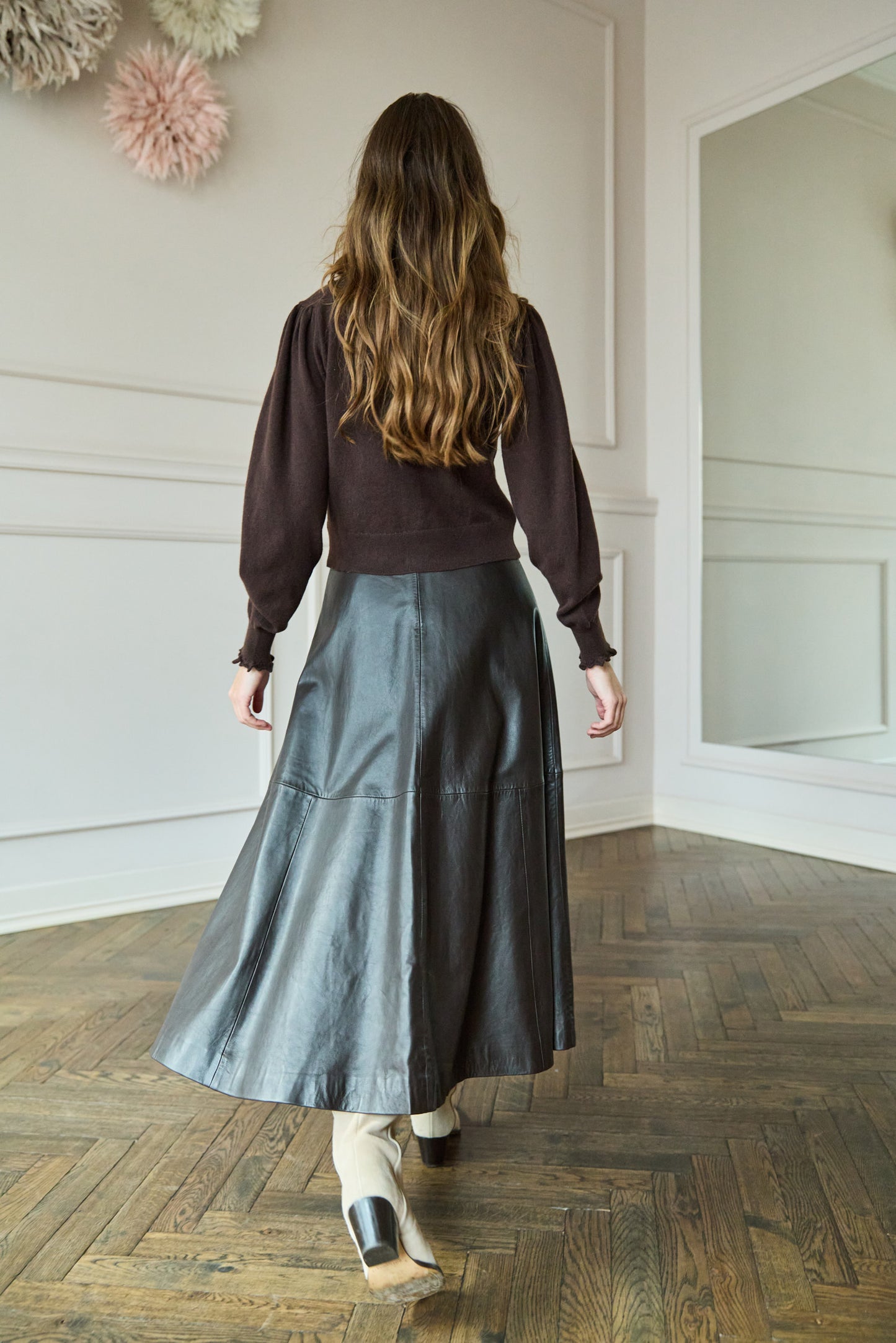 
                  
                    A-Line Leather Skirt Brown
                  
                