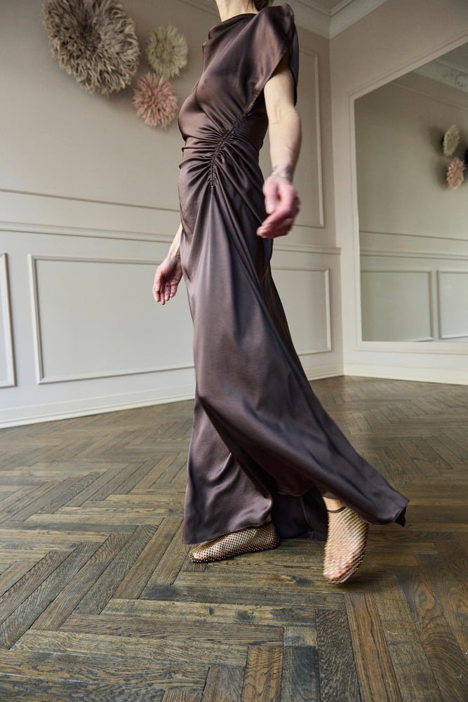 
                  
                    A.L.C. Nadia Satin Gown Chocolate Plum
                  
                