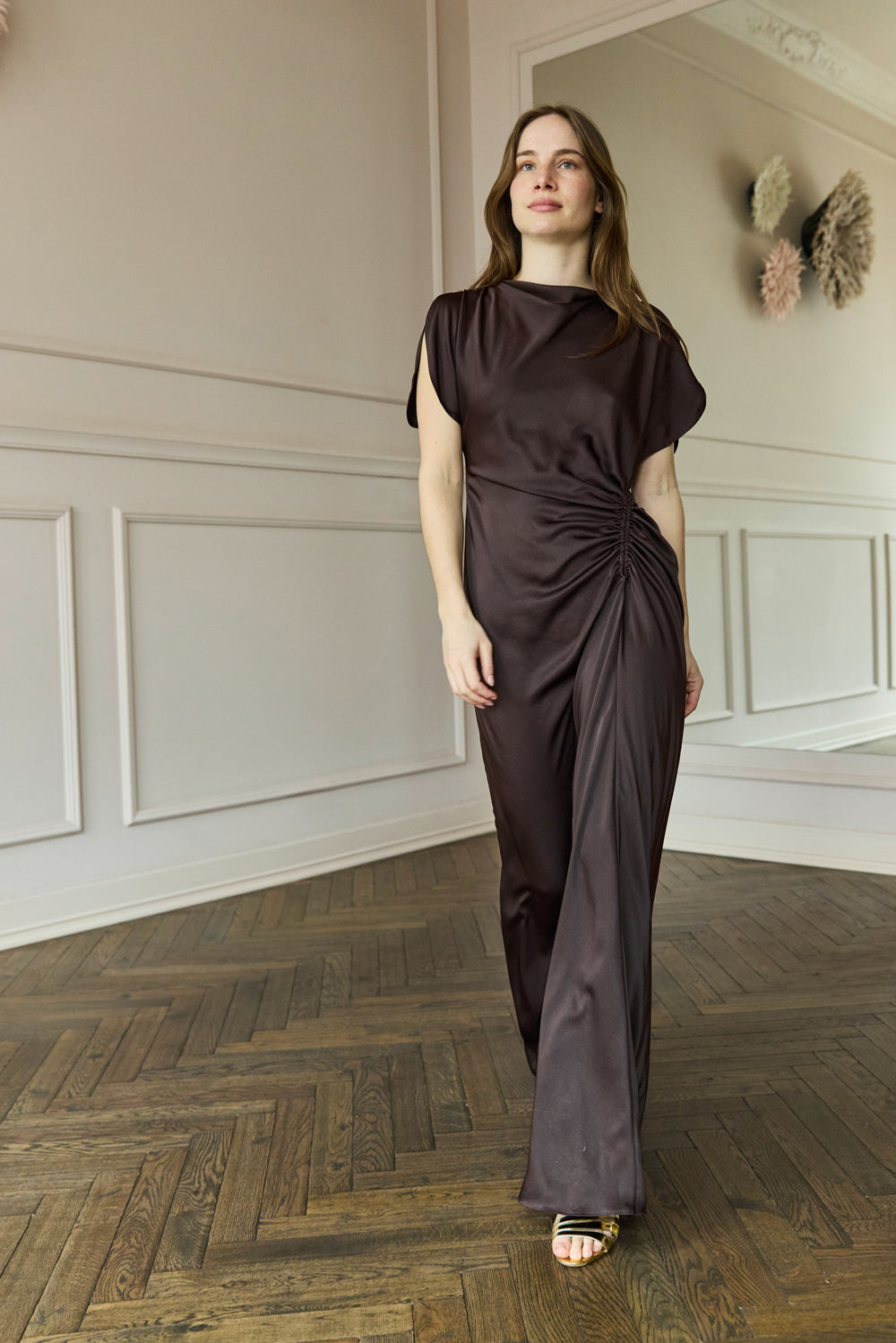 A.L.C. Nadia Gown Chocolate