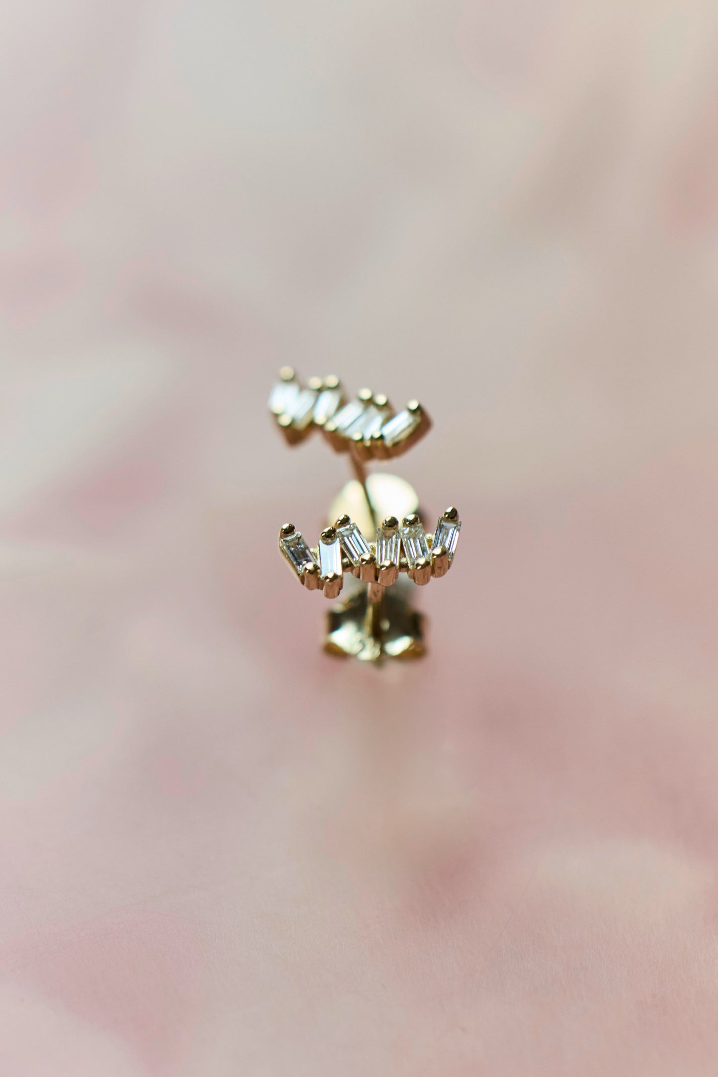 
                  
                    April First 14k Gold Diamond Baguette Cluster Stud
                  
                