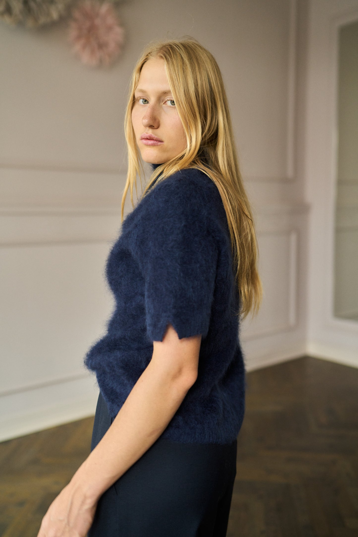 
                  
                    Brushed Short Sleeve Turtleneck Navy
                  
                