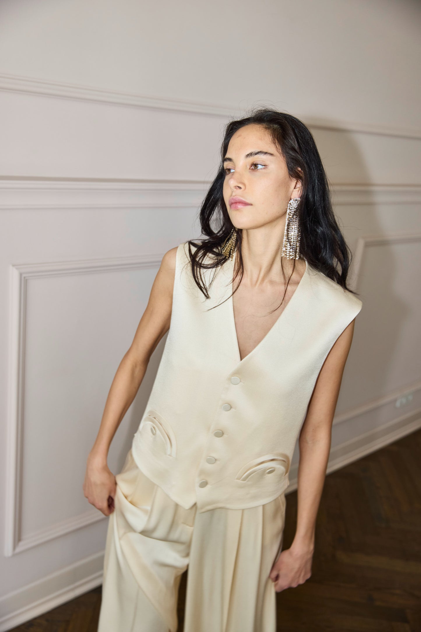 
                  
                    Feral Satin Gilet Ivory
                  
                