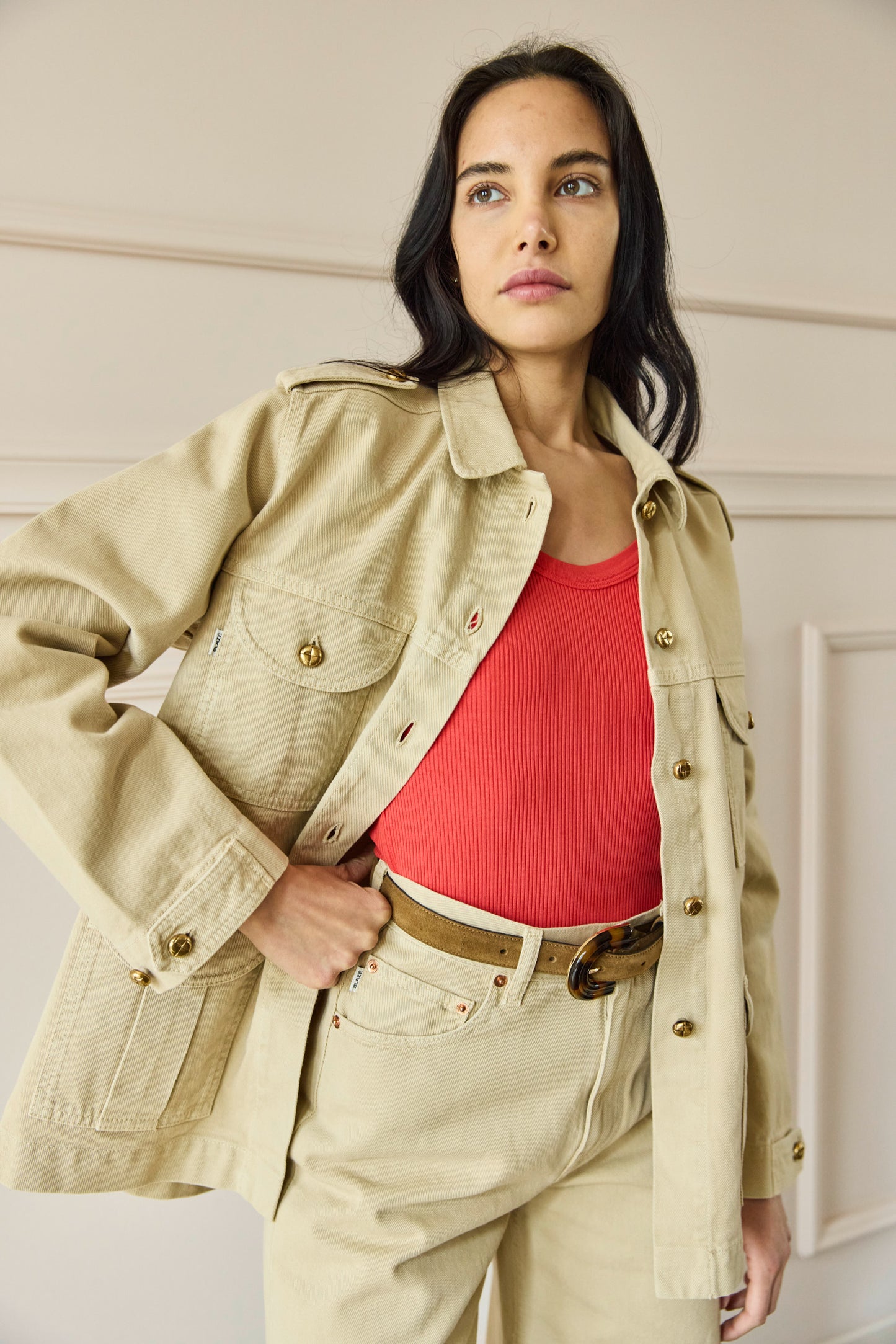 
                  
                    Sahariana Nariida Denim Jacket Almond
                  
                