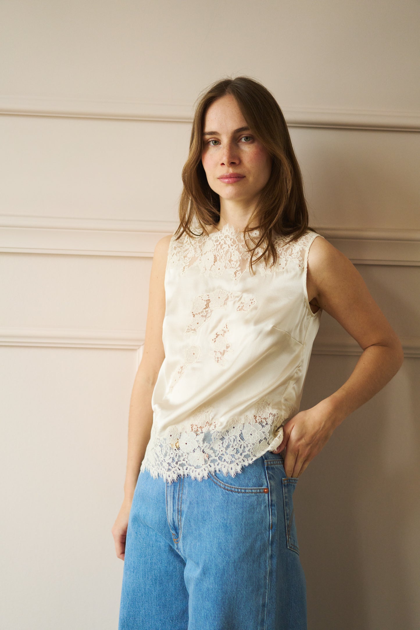 
                  
                    Dôen Viviane Top – Silk Satin Lace Ivory | APRIL FIRST
                  
                