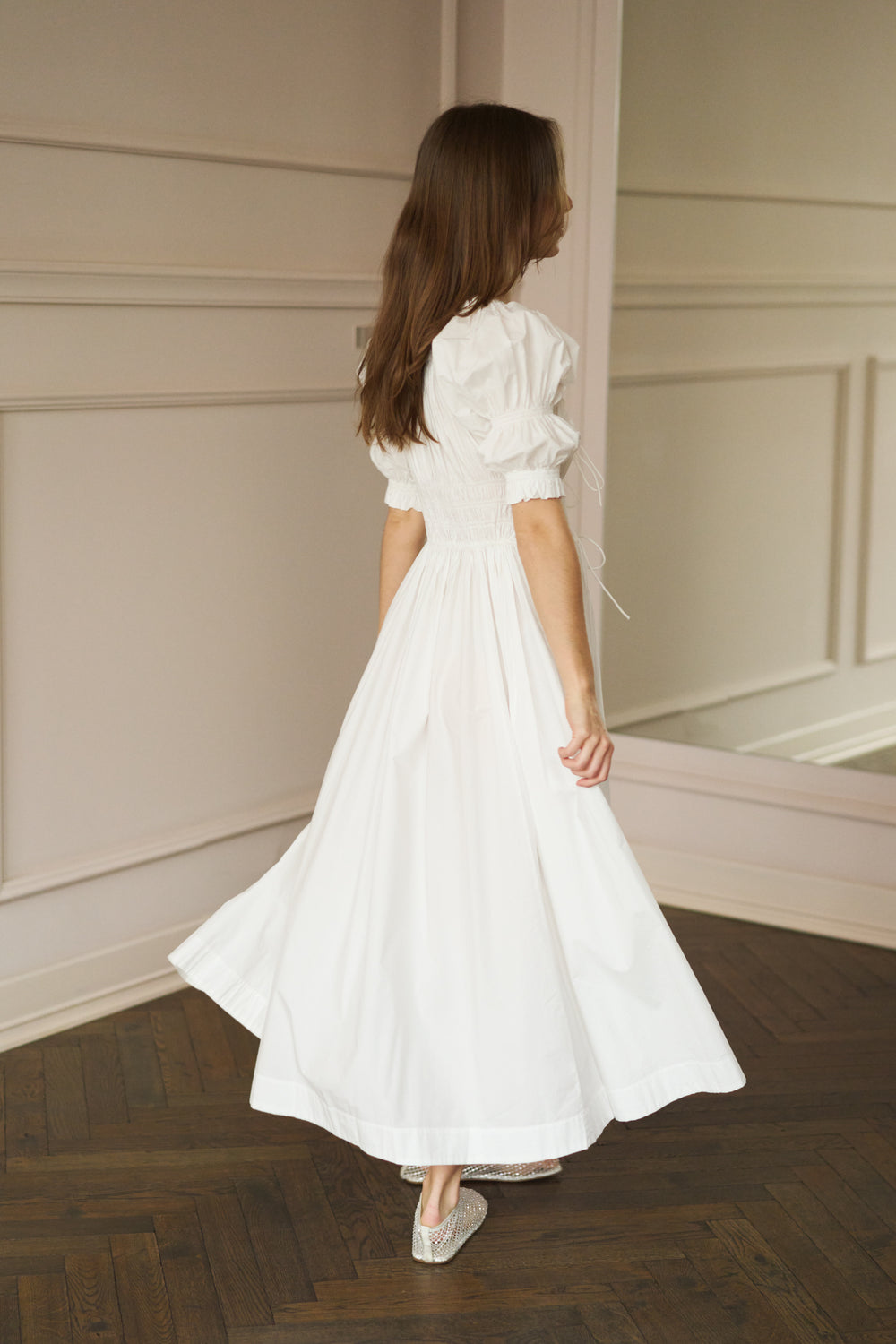 Dôen Ischia Dress – Cotton Smocked Salt