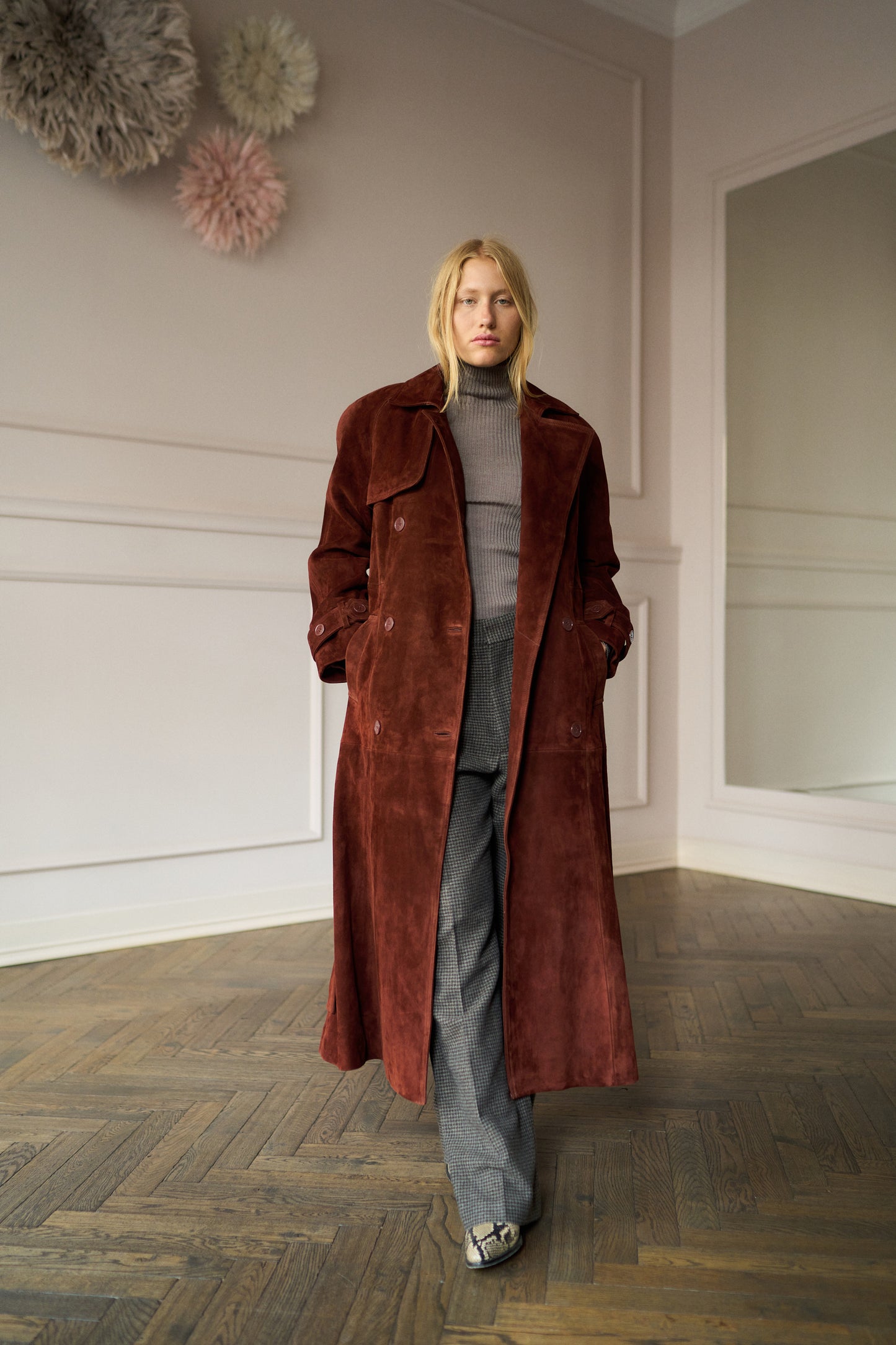 
                  
                    Corrin Suede Trenchcoat Brick
                  
                