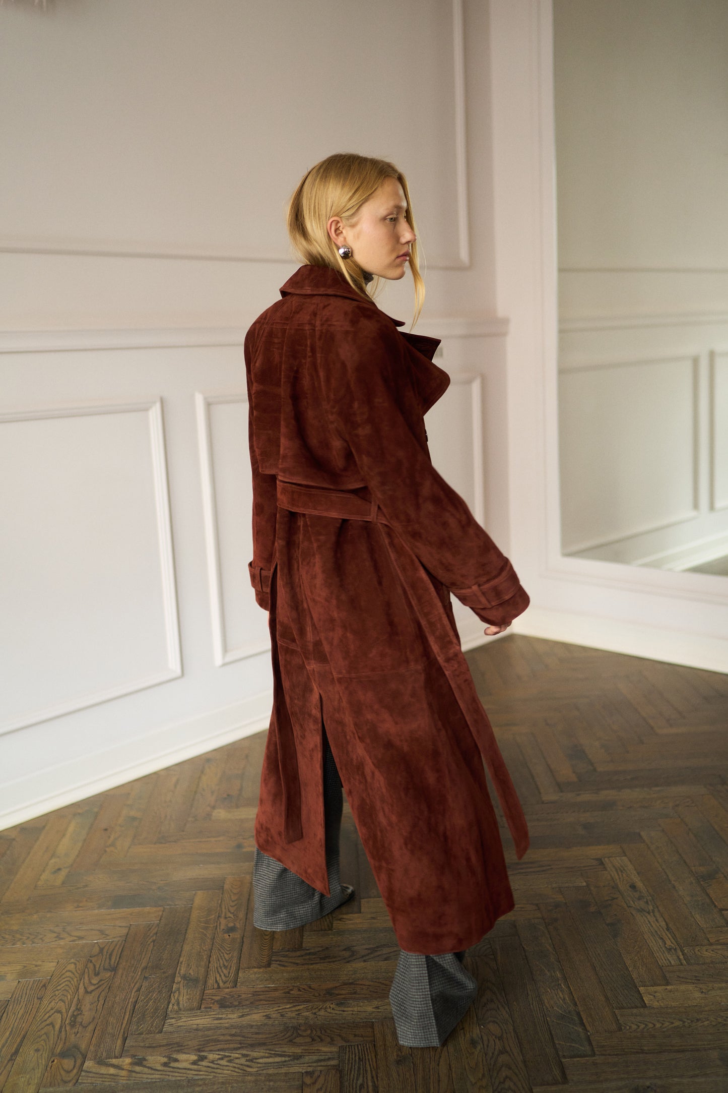 
                  
                    Corrin Suede Trenchcoat Brick
                  
                
