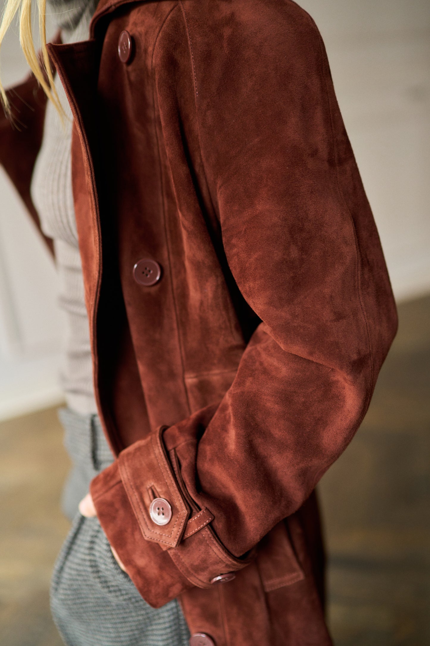 
                  
                    Corrin Suede Trenchcoat Brick
                  
                