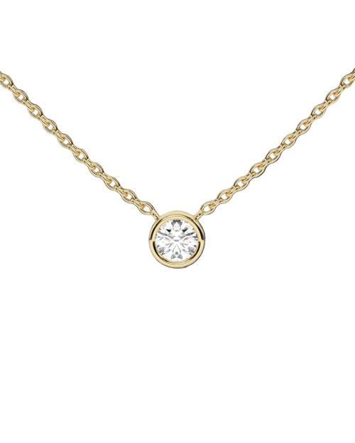 14k Gold Bezel Diamond Necklace