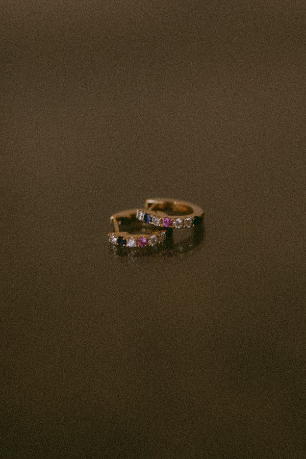 14k Gold Penelope Rainbow Huggies