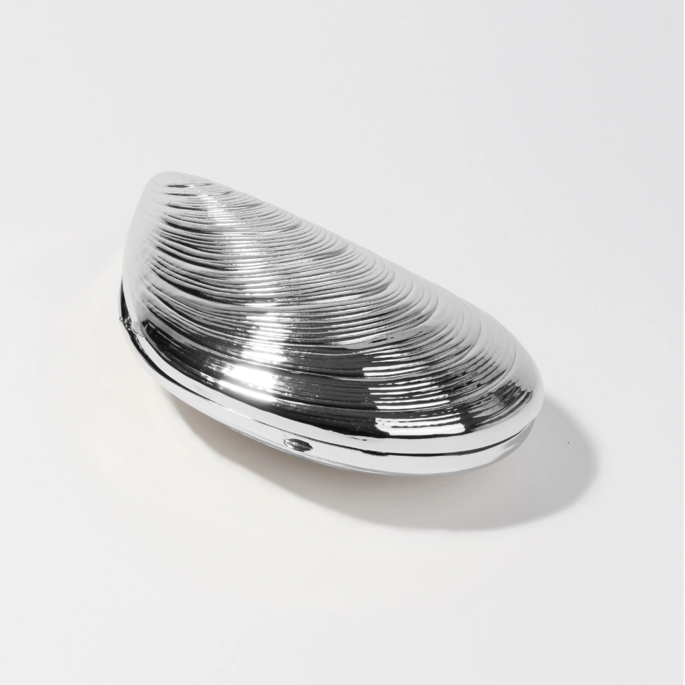 
                  
                    Metal Oyster Clutch
                  
                