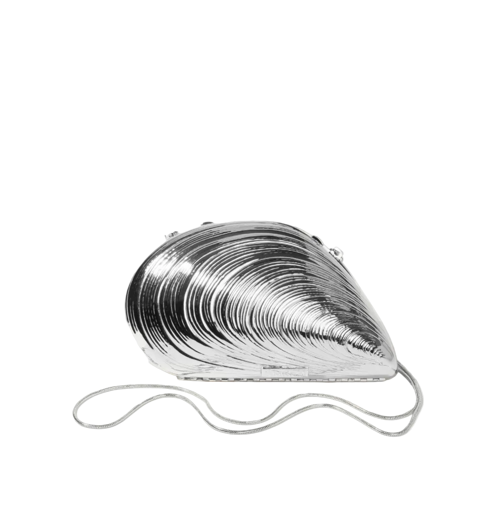 
                  
                    Metal Oyster Clutch
                  
                