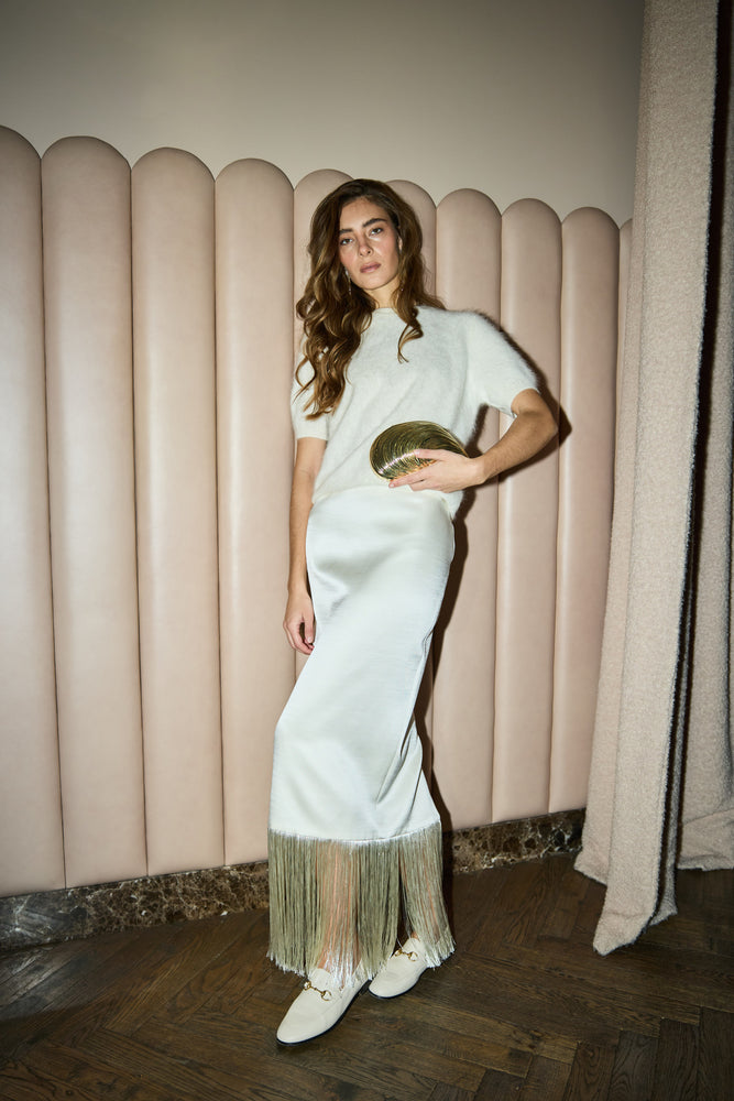 
                  
                    Bridget Metal Oyster Clutch
                  
                