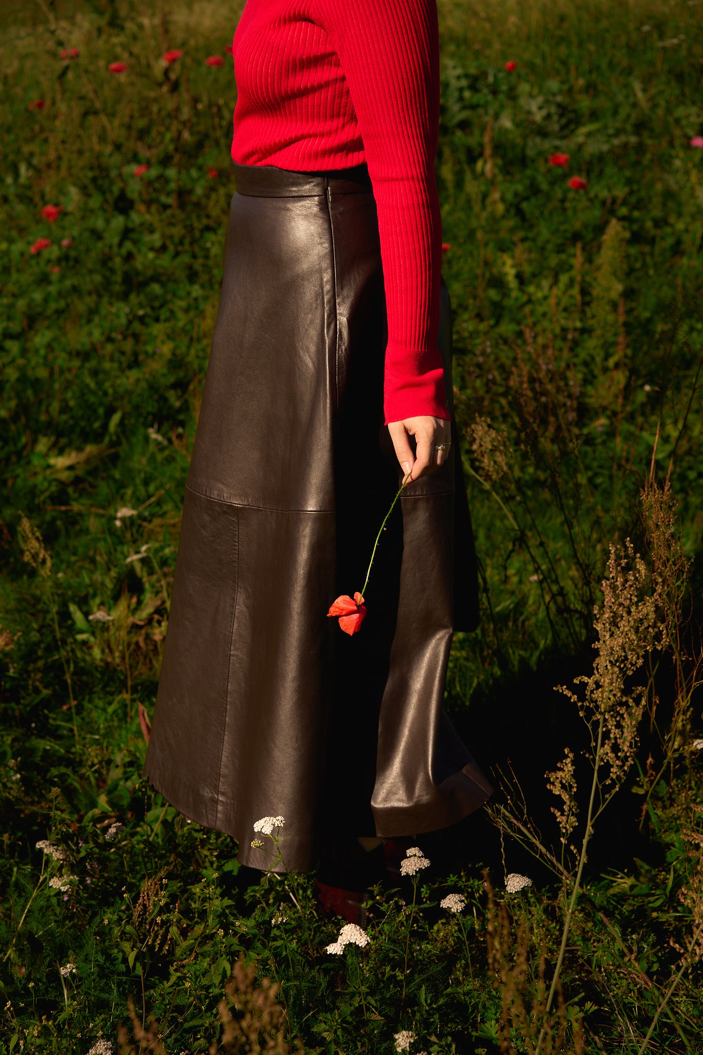 
                  
                    A-Line Leather Skirt Brown
                  
                