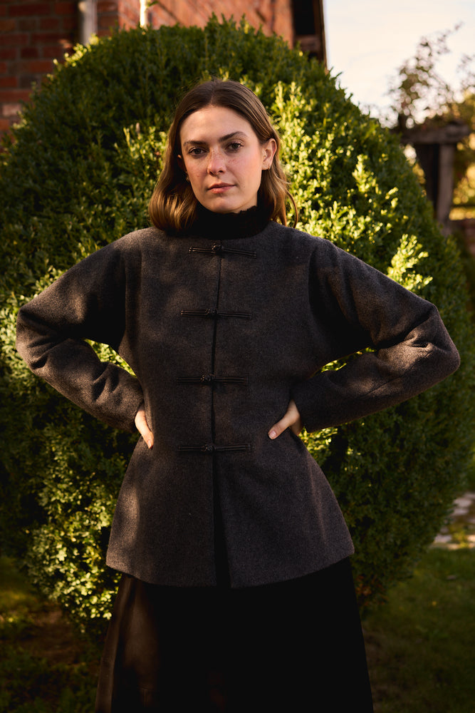 
                  
                    Mandarin Cardigan Grey
                  
                